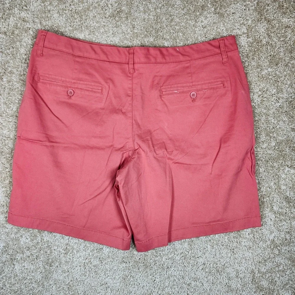 Member's Mark Flat Front Twill Short‎ Salmon Pink Cotton Stretch Casual Size 40